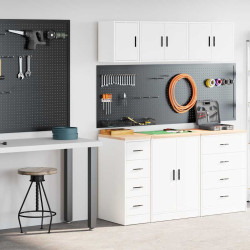 Armários de garagem 2 pcs derivados de madeira branco