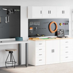 Armários de garagem 2 pcs derivados de madeira branco