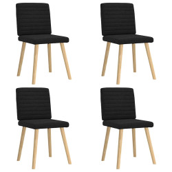 Cadeiras de jantar 4 pcs tecido preto