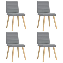 Cadeiras de jantar 4 pcs tecido cinzento-claro