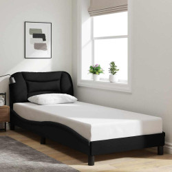 Estrutura de cama sem colchão hvar 80x200 cm tecido preto
