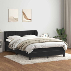 Cama com molas/colchão 160x210 cm veludo preto