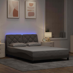Estrutura de cama com LED sem colchão 120x200 cm tecido