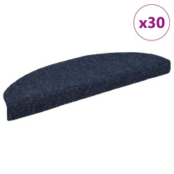 Tapetes de escada autoadesivos 30 peças 65x21x4 cm azul semicircular grande