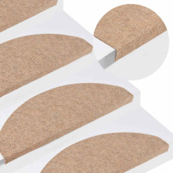 Tapetes de escada adesivos 20 pcs 65x22,5x3,5 cm bege