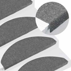 Tapetes de escada adesivos 20 pcs 65x22,5x3,5 cm cinzento