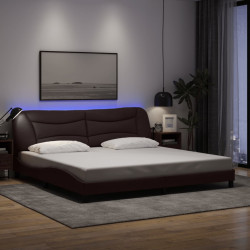 Estrutura de cama com LED sem colchão hvar 200x200 cm tecido