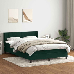 Cama com molas/colchão 160x220 cm veludo verde-escuro