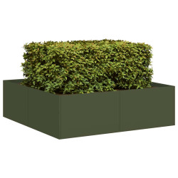 Vaso/floreira 100x100x30 cm aço verde azeitona