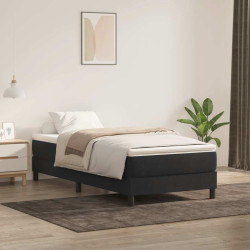 Cama com molas sem colchão 100x220 cm veludo preto