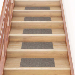 Tapetes de escada autoadesivos 30 peças 60x25 cm bege retangulares