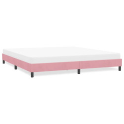 Estrutura de cama sem colchão 180x220 cm veludo rosa