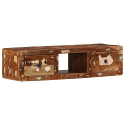 Armário de TV para parede 100x32x25cm madeira recuperada maciça