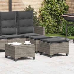 Bancos jardim com almofadas 2 unid 55x55x36 cm vime PE cinzento