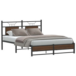 Estrutura cama s/ colchão derivados madeira carvalho castanho