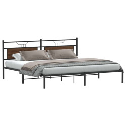 Estrutura cama sem colchão 193x201 cm carvalho castanho
