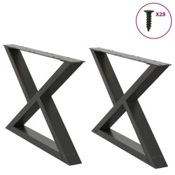 Pés para mesa de centro 2 peças antracite 70x(42-43,3) cm aço