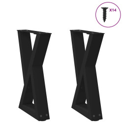 Pés para mesa de centro 2 peças preto 38x(42-43,3) cm aço