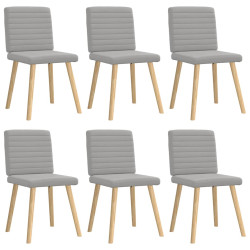 Cadeiras de jantar 6 pcs tecido cinza nuvem