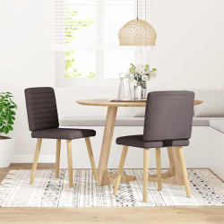 Cadeiras de jantar 2 pcs tecido castanho-escuro
