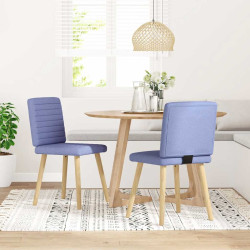 Cadeiras de jantar 2 pcs jeans tecido azul