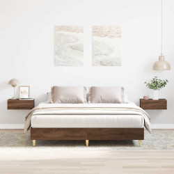 Estrutura cama sem colchão 140x200 cm carvalho castanho