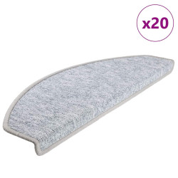 Tapetes de escada 20 peças 65x24x4 cm cinza claro semicircular grande