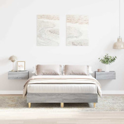 Estrutura de cama sem colchão 140x190 cm cinzento sonoma