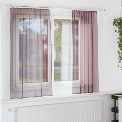 Cortinas de voile com bolsos para varão 2 pcs roxo
