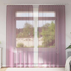 Cortinas de voile com bolsos para varão 2 pcs roxo