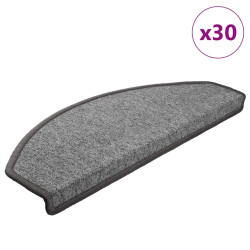Tapetes de escada 30 peças 65x24x4 cm cinza escuro semicircular grande