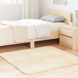 Tapete shaggy de pelo alto navarra 120x120 cm poliéster creme