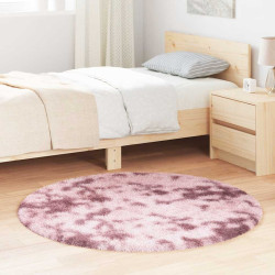 Tapete shaggy de pelo alto navarra 120x120 cm rosa empoeirado