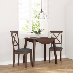 Cadeiras de jantar com almofadões 2 pcs madeira maciça castanho