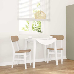 Cadeiras de jantar com almofadões 2 pcs madeira maciça branco
