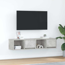Móveis de TV 2pcs 60x31x25,5cm madeira processada cinza cimento