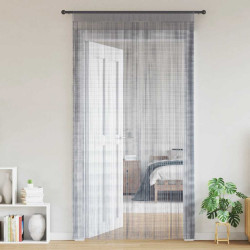 Cortinas de fios 2 pcs 100x250 cm cinzento-claro