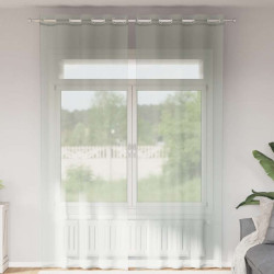 Cortinas de voile com ilhós 2 pcs cinzento-claro 140x260 cm