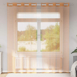 Cortinas de voile com ilhós 2 pcs terracota