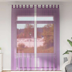 Cortinas de voile com laços 2 pcs roxo 140x260 cm