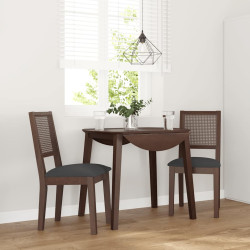 Cadeiras de jantar com almofadões 2 pcs madeira maciça castanho