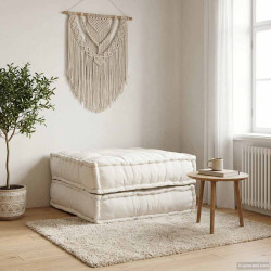 Unidade de sofá modular 70x70x36 cm tecido creme