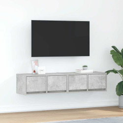 Móveis de TV 2pcs 60x31x25,5cm madeira processada cinza cimento