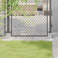 Bases de poste quadradas 4 pcs prata 46x46 mm aço galvanizado