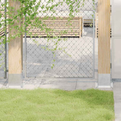 Bases de poste quadradas 4 pcs prata 141x141 mm aço galvanizado