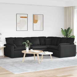 Sofá modular com almofadas tecido preto