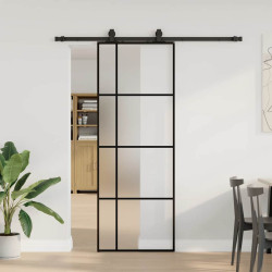 Porta deslizante c/ conj. ferragens 76x205cm vidro esg preto