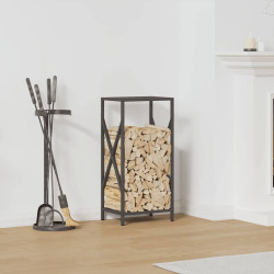 Suporte para lenha 34x25x70 cm aço laminado a frio preto