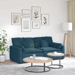 Sofá modular com almofadas azul