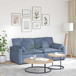 Sofá modular com almofadas azul